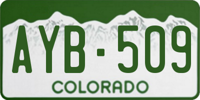 CO license plate AYB509