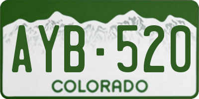 CO license plate AYB520