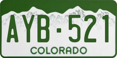 CO license plate AYB521