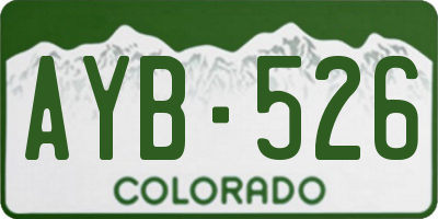 CO license plate AYB526
