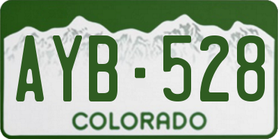 CO license plate AYB528