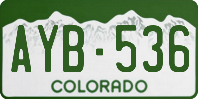 CO license plate AYB536