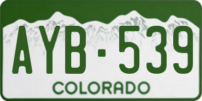 CO license plate AYB539