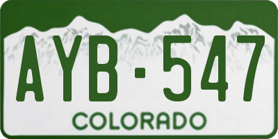 CO license plate AYB547