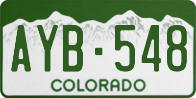 CO license plate AYB548