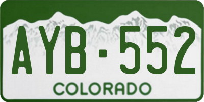 CO license plate AYB552
