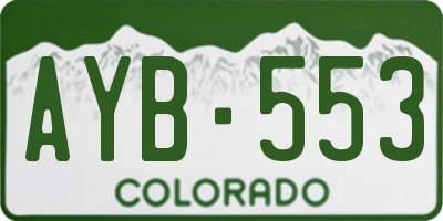 CO license plate AYB553