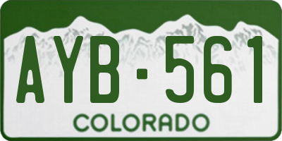 CO license plate AYB561