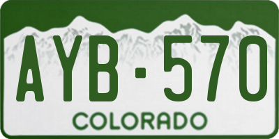 CO license plate AYB570