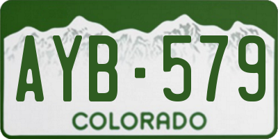 CO license plate AYB579