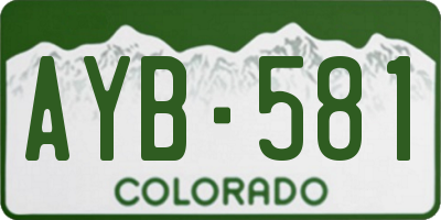 CO license plate AYB581