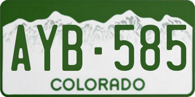 CO license plate AYB585