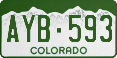 CO license plate AYB593