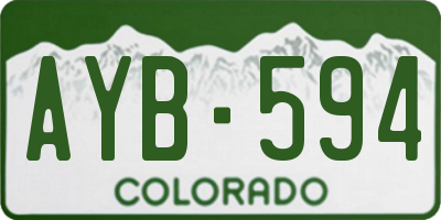 CO license plate AYB594