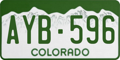 CO license plate AYB596