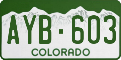 CO license plate AYB603