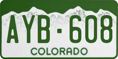 CO license plate AYB608