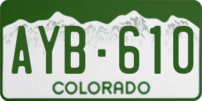 CO license plate AYB610