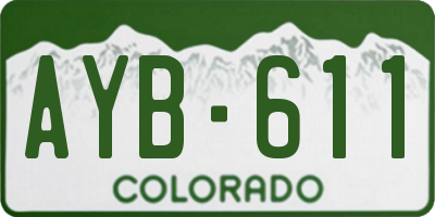 CO license plate AYB611