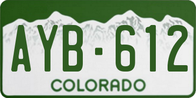 CO license plate AYB612