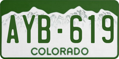 CO license plate AYB619