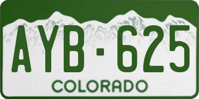 CO license plate AYB625
