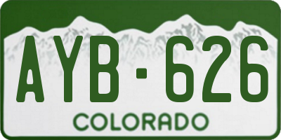 CO license plate AYB626
