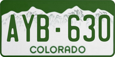 CO license plate AYB630