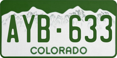 CO license plate AYB633