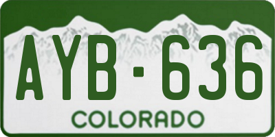 CO license plate AYB636