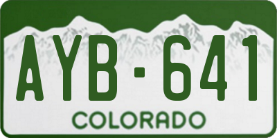 CO license plate AYB641