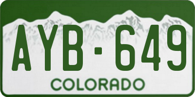 CO license plate AYB649