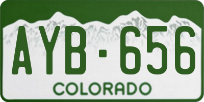 CO license plate AYB656