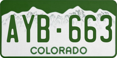 CO license plate AYB663