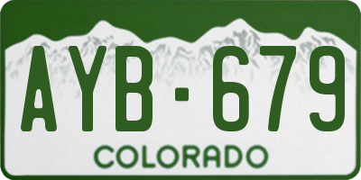 CO license plate AYB679