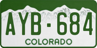 CO license plate AYB684