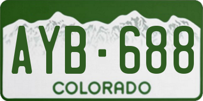 CO license plate AYB688