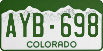 CO license plate AYB698