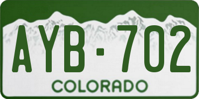 CO license plate AYB702