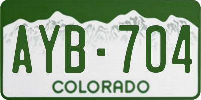 CO license plate AYB704