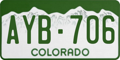 CO license plate AYB706