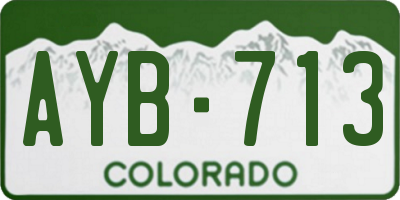 CO license plate AYB713