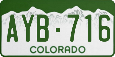 CO license plate AYB716