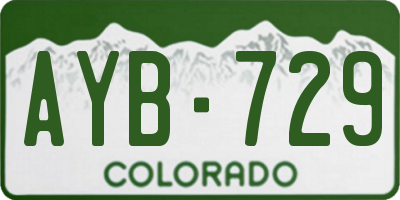 CO license plate AYB729