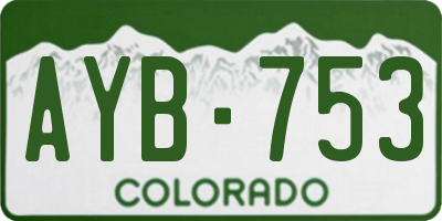 CO license plate AYB753