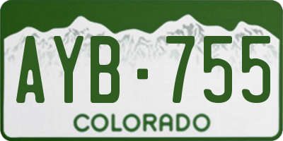 CO license plate AYB755