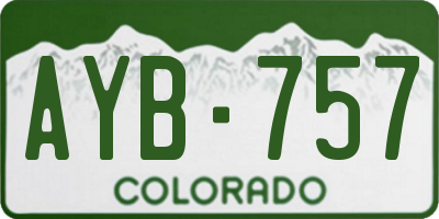 CO license plate AYB757