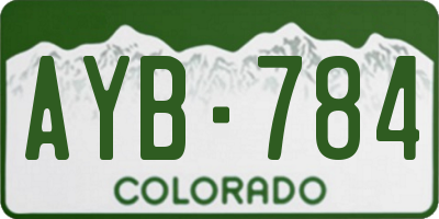 CO license plate AYB784