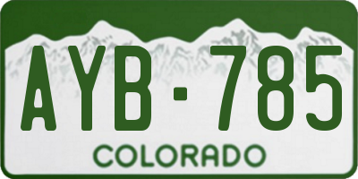 CO license plate AYB785