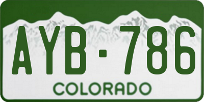 CO license plate AYB786